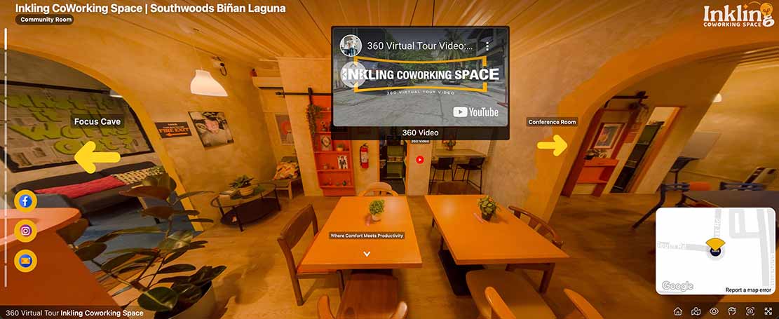 inkling coworking space 360 virual tour 360 video